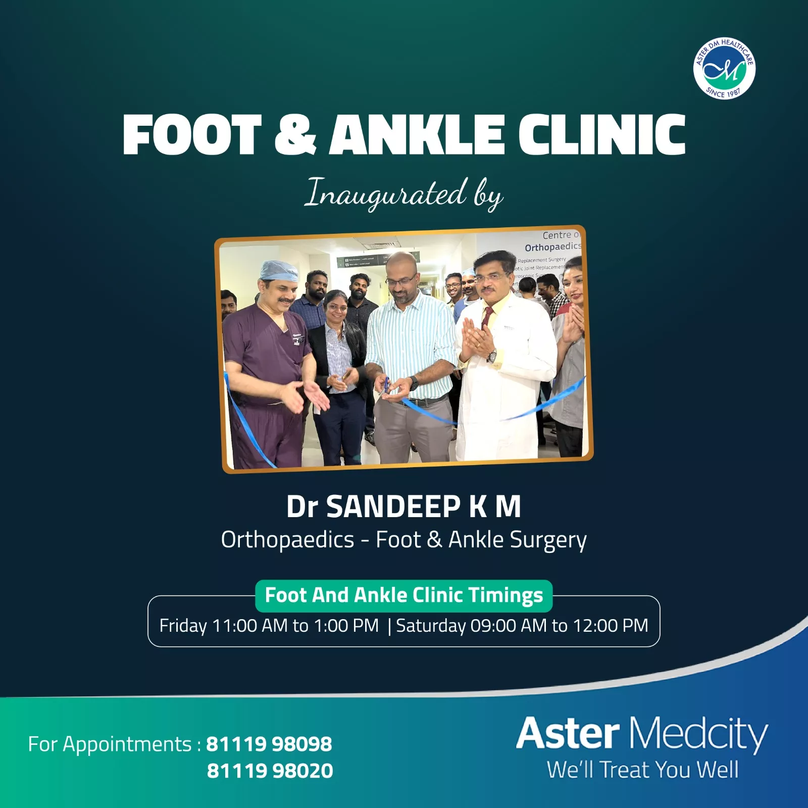 "Stepping Forward Inauguration Of The Foot And Ankle Clinic At Aster